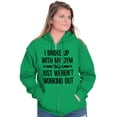 thumbnail image 3 of Broke Up With Gym Fitness Exercise Zip Hoodie Sweatshirt Women Brisco Brands M, 3 of 6