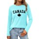 thumbnail image 1 of MHFRRA Camiseta de Manga Larga para Mujer con La Bandera del Día de Canadá y La Hoja de Arce Canadiense. Azul Cielo, 1 of 3