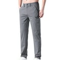 thumbnail image 1 of Birdeem Pants for Men Mens Business Casual Middle Waist Button Up Pants with Pockets Solid Color Straight-Leg Pants, 1 of 12