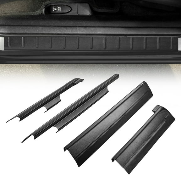 VEVOR Rocker Panel Guard, 4-Piece Set, Compatible with 1999-2006 Chevrolet Silverado Extended Cab, Replacement for 14089 Trail Armor Side Skirts Extension Body Kit, Driver Side, 3M Adhesive, Black