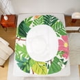 thumbnail image 5 of Castle Fairy Cartoon Monkey Parrot Queen Sheet Sets,Tropical Floral Leaves Bed Set, 5 of 7