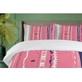 thumbnail image 4 of Ambesonne Coral Duvet Cover Sets, Doodle Lines, 2-Queen, Coral Indigo Coconut, 4 of 7