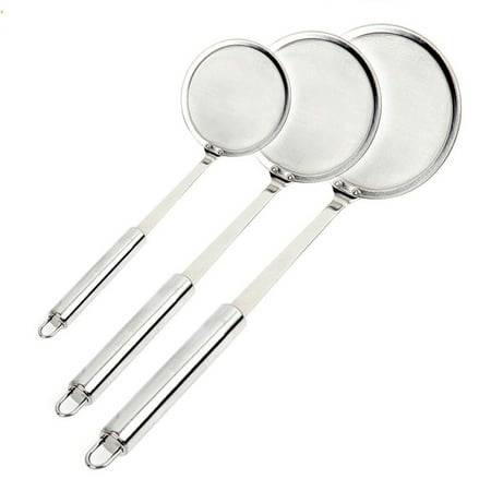 

i Kito Wire Skimmer for Frying Set 3 Hot Pot Fat Skimmer Spoon Set 3 Size for Oil Steel