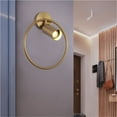 thumbnail image 5 of AMERTEER Lighting Brass Modern Wall Mounted Light ​-Light Mid Century Circle Wall Sconces Bedroom Decor Hallway Light, 5 of 6
