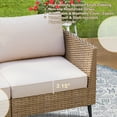 thumbnail image 2 of TPHORK Outdoor Patio Furniture Set, 7 Piece Outdoor Sectional Sofa Wicker Patio Conversation Couch Set, All Weather PE Rattan Sofa with Table and Cushions for Garden, Poolside, Backyard(Beige), 2 of 6