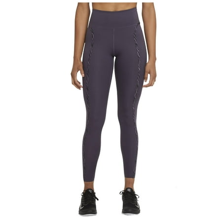 Nike Women's One Luxe Icon Clash Training Leggings (Dark Raisin/Black, XX-Small)
