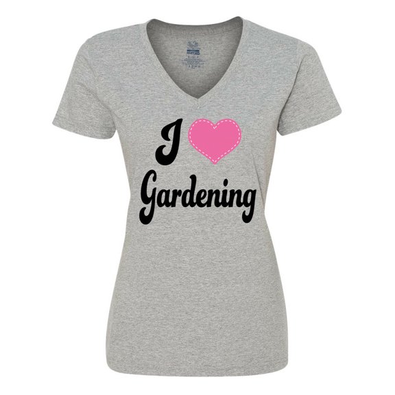 Inktastic Gardener I Love Gardening Women's V-Neck T-Shirt