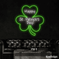 thumbnail image 2 of Craftnamesign Happy St. Patrick's Day Neon Signs, Clover Leaf LED Signs, 2 of 4