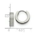 thumbnail image 2 of Stainless Steel Polished and Sand Blasted 4.0mm Hinged Hoop Earrings 13x13mm Wide 4mm Thi Hoop Earring for Women, 2 of 2