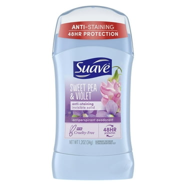 Suave Invisible Solid Antiperspirant Deodorant, Sweet Pea and Violet, 1.2 oz