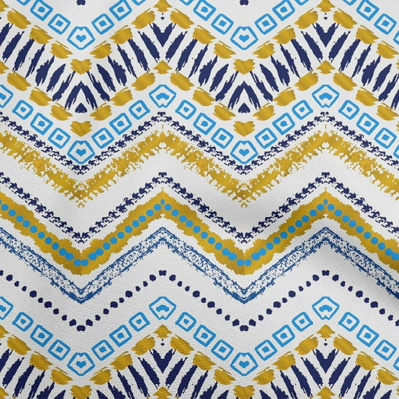 oneOone Rayon Gamboge Yellow Fabric Ikat Fabric For Sewing Printed Craft Fabric By The Yard 56 Inch Wide