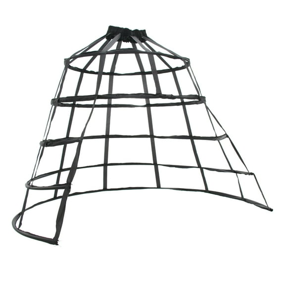 Women's Cage Pannier Hoop Skirt Bustle Petticoat (5 Hoops) Black