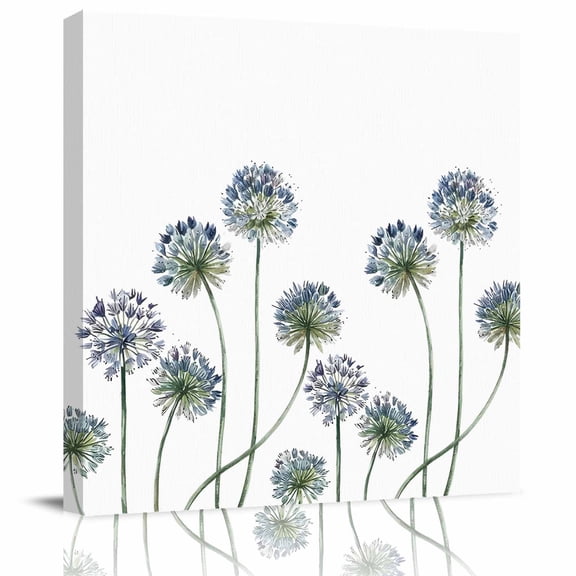 Framed Canvas Wall Art for Living Room Dandelion Wall Decor, Farmhouse Flower Plant Aesthetic Paintings for Bedroom Office Kitchen Bathroom, Ready to Hang Artwork Wall Pictures 8x8 Inch