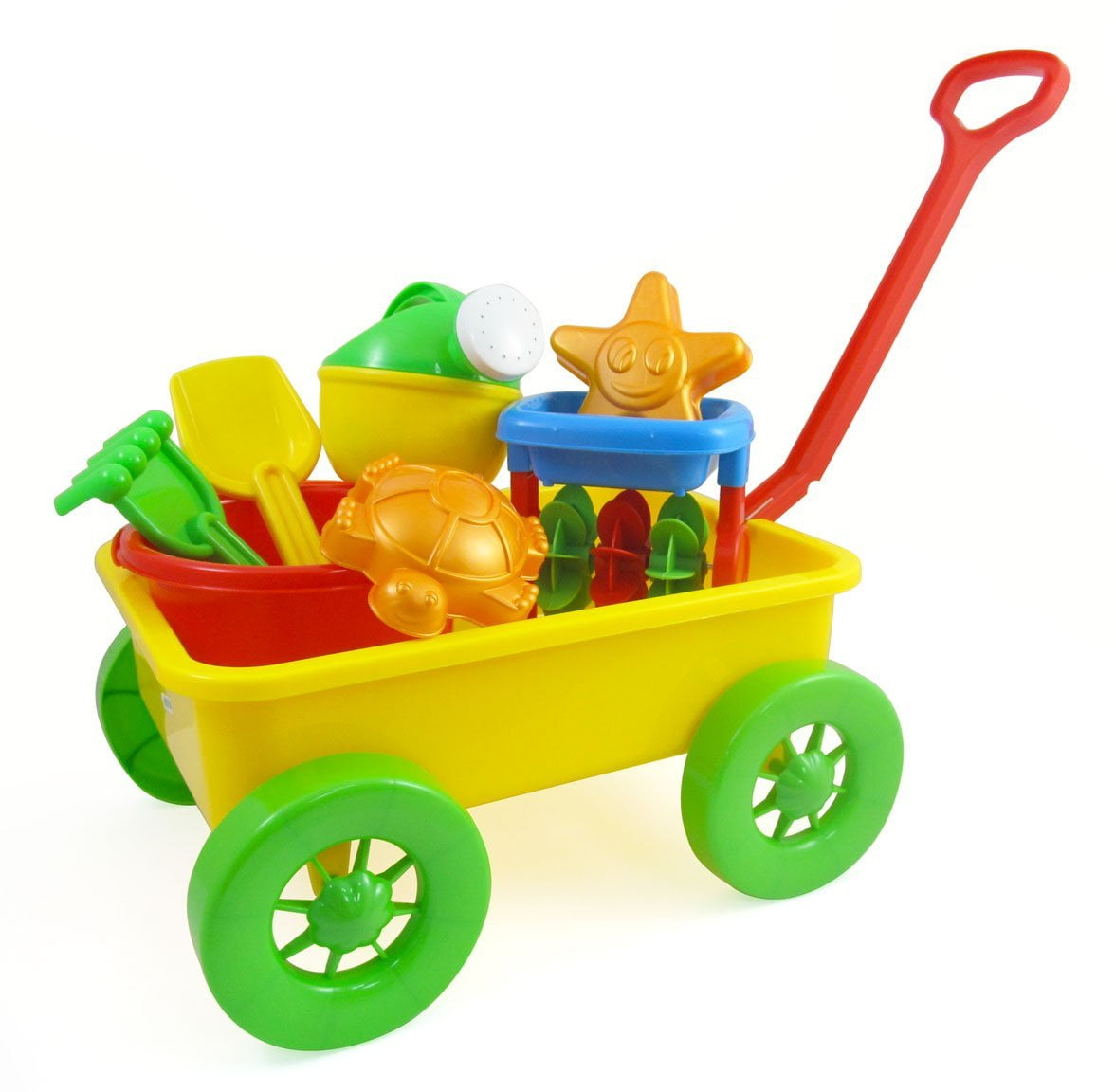 Uncategorized Toy Pail beach wagon toy set for kids with sand wheel bucket shovel rake water pail starfish and turtle walmart com