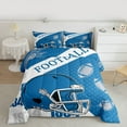 thumbnail image 2 of Manfei Football Sport Bedding Comforter Set,Rugby Helmet Twin Comforter Sets,Blue White Bedding Set For Boys Kids,Luxury Bedroom Decor Reversible,2-Piece, 2 of 8