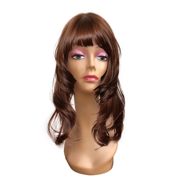 Cabeza de maniquí calva femenina/soporte de exhibición de peluca/soporte de exhibición de sombrero duradero multifuncional de cuello largo/soporte de , Estilo e