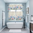 thumbnail image 3 of Blue Hydrangea Kitchen Curtains Sets for Windows 36 Inch Length, Pink Flowers Spring Botanical Country Plants Rod Pocket Window Treatments Tier Curtains and Valances Set for Bedroom/Bathroom, 3 of 8