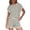 Beige#1, variant on Guieoi Summer Two-Piece Outfit Casual Striped Color-Blocked Round-Neck Short-Sleeve Top and Shorts Summer Set Brown L