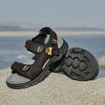 thumbnail image 6 of Men's Athletic Sandals Open Toe Hiking Outdoor Mens Sport Casual Leather Beach Summer Sandals Lightweight Brown 7, 6 of 8