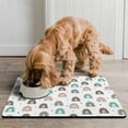 thumbnail image 2 of Boho Retro Floral Pet Feeding Mat-Abstract Art Absorbent Pet Placemat for Food and Water Bowl, with Waterproof Rubber Backing, Quick Dry Water Dispenser Mat for Dog and Cat (16"x24"), 2 of 7