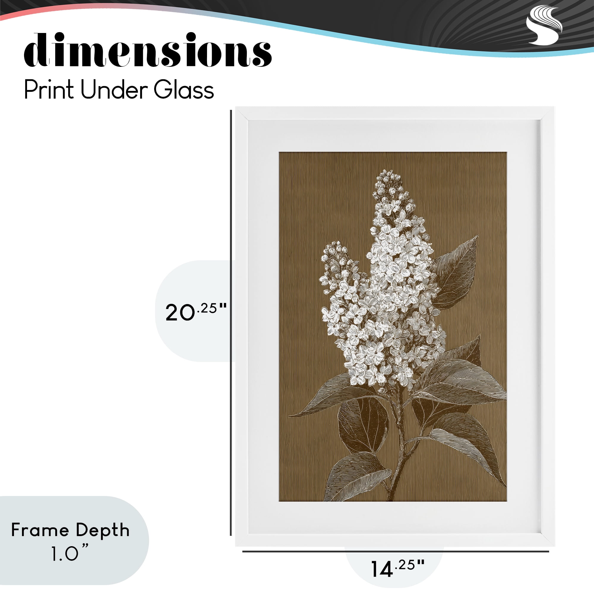 Stupell Industries Vintage Striped Lilac Study White Framed Print Under Glass, design by Petal Prints Design
