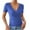 Blue, variant on Ltctricy Summer Tops for women trendy eyelet embroidered crossover v neck side button ruched slim t shirts going out blouses