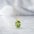 thumbnail image 4 of Gem Stone King 14K Yellow Gold Green Peridot Pendant Necklace for Women (3.00 Cttw, Gemstone August Birthstone, Oval 11X9MM, With 18 inch Chain), 4 of 5