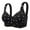 Black, variant on Women's Plus Size Bra-Exposure Lace Wirefree Push-Up Comfortable Breathable Daily Bra