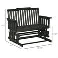 thumbnail image 3 of Demi Bonn 2-Person Patio Swing Glider Bench with Wide Armrest, Wood Outdoor Glider Chairs Rocking Chair Loveseat for Backyard Garden Porch, Black, 3 of 11