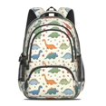 thumbnail image 2 of Dinosaur and Flower Beige Pattern Cute School Backpack Bag with Padded Back and Adjustable Shoulder Straps 16.9 X 12.6 X 5.9 Inches, 2 of 5