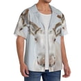 thumbnail image 4 of Fotbe White Reindeer Portrait print Short Sleeve Button Down Shirts for Men Casual Summer Beach Wrinkle Free Shirt-Medium, 4 of 7