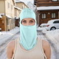 thumbnail image 2 of Unique Bargains 1 Pc Ice Silk Solid Color Balaclava Face Mask Light Blue, 2 of 5