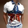 thumbnail image 2 of 4th of July Independence Day Men Zipper T-shirt Summer Casual Short Sleeve T-shirt Top, 2 of 7