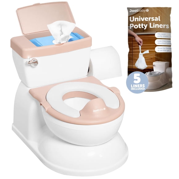 Potty Jool Baby Real Feel 2 en 1 con almacenamiento y descarga de toallitas
