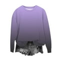 thumbnail image 6 of ZACPNCV Girls Sweatshirt Gradient Crewneck Sweatshirts Long Sleeve Tops Casual Pullover Purple 5-6 Years, 6 of 8