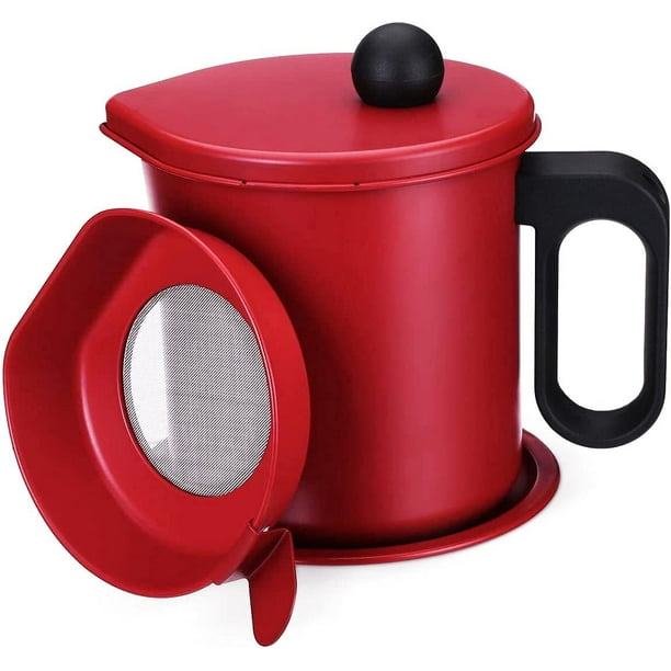 1.7L Bacon Grease Container with Mesh Strainer Walmart.ca