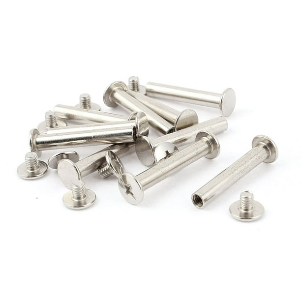 Uxcell 5mmx25mm Nickel Plated Binding Chicago Screw Post for Album