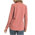 thumbnail image 4 of T-shirts for Women Solid Color V Neck Long Sleeve Button Henley Shirt Tunic Tops Fall Winter Casual Loose Blouses Comfortable Lightweight Fashion Cotton Tees Size S-3XL, 4 of 6