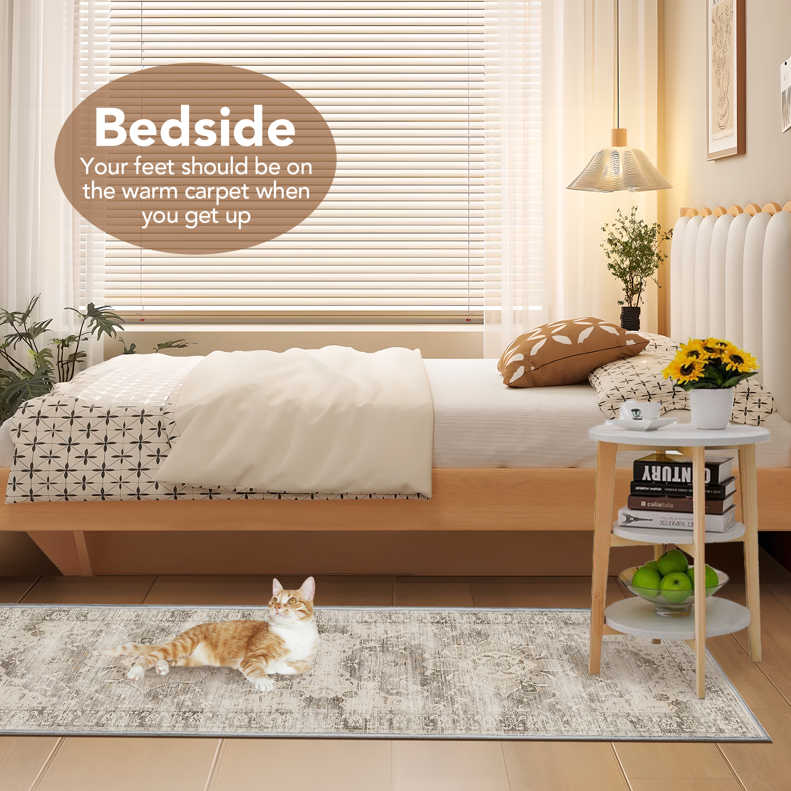 Beige Washable Runner Rugs for Entryway 2x6 Non-Slip Hallway Runner Rugs Vintage