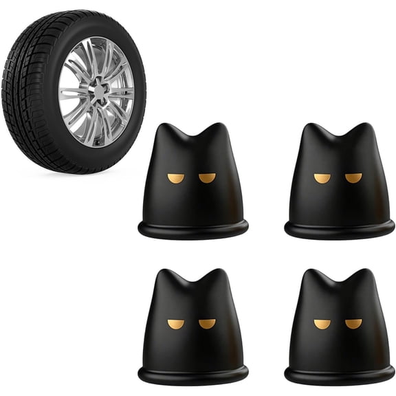Cat Shape Tire Valve Caps – 4-Piece Dustproof Wheel Stem Covers for Car, Truck, Bike & Motorcycle(Z)