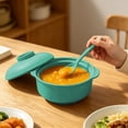 thumbnail image 5 of Unbreakable Soup Bowl Set with Lid & Spoon, Microwave Safe Cool Touch Double Handle Noodle Rice Bowl, Stackable Lightweight Tableware for Family, Camping, Non-Slip, Eco Wheat Straw Soup Bowls, 5 of 6
