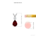 thumbnail image 4 of Angara Natural Ruby Teardrop V-Bale Pendant Necklace with Diamond in 925 Sterling Silver for Women - July Birthstone Jewelry | Natural Ruby Necklace, 4 of 9