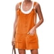 thumbnail image 1 of Mameluco de mujer Mono de algodón Lino Mujer Mono de verano sólido (Naranja XXL) FLhrweasw Para estrenar, 1 of 1