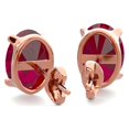 thumbnail image 5 of SuperJeweler 2 Carat Oval Shape Ruby Stud Earrings in 14K Rose Gold Over Sterling Silver for Women, 5 of 5