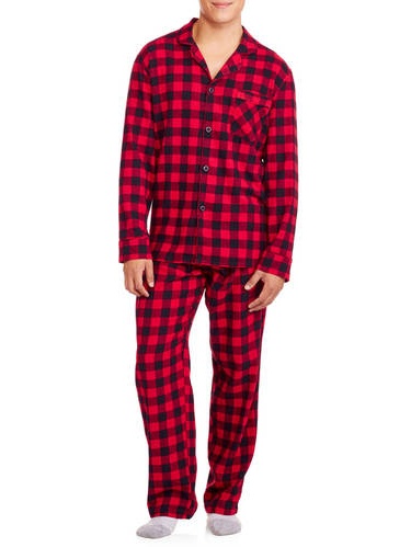 Big and Tall Luxury Flannel Pajamas in Traditional Navy Plaid to Size 4X Tall and 6X Big