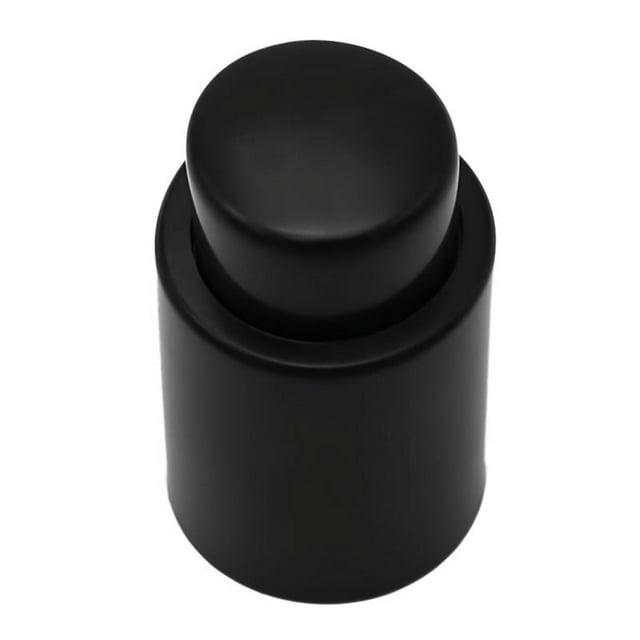 Sellador de champán de plástico, tapón de botella para sellar botellas de champán grandes (negro)