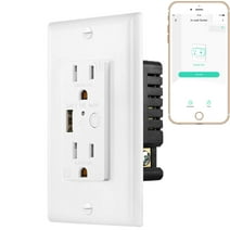 Smart Wall Plug, YoLink 1/4 Mile World's Longest Range Smart In-Wall Outlet 15A Compatible with Alexa Google Assistant IFTTT, App Remote Timer Schedules Scene Automation Control, YoLink Hub Required