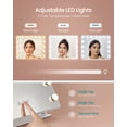 thumbnail image 4 of SONGMICS Vanity Makeup Mirror with Lights, Touch Control, 15 LED Bulbs, with Charging Ports, Detachable 10X Magnifying Mirror, 3 Color Temperatures, Dimmable, Phone Holder, Matte White ULWM001W01V1, 4 of 6