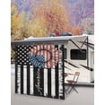 thumbnail image 5 of 4th of July RV Awning Sun Shade Screen 9'X7' Black American Flag Mesh Sunscreen Patriotic Stars Sunflower Awning Shade Screen with Zipper UV Blocker Completed Kits for RV Motorhome Camper, 5 of 7