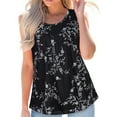 thumbnail image 3 of Women's Boho Floral Print Tank Tops Sleeveless Round Neck Flowy T Shirt Casual Tees Multicolor,M, 3 of 5